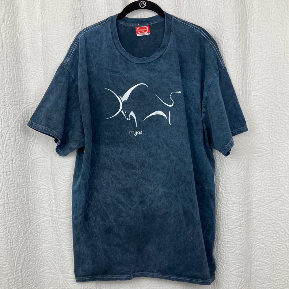 Burladero Mijas Spain Men’s El Toro Blue Graphic T-Shirt sz 2XL